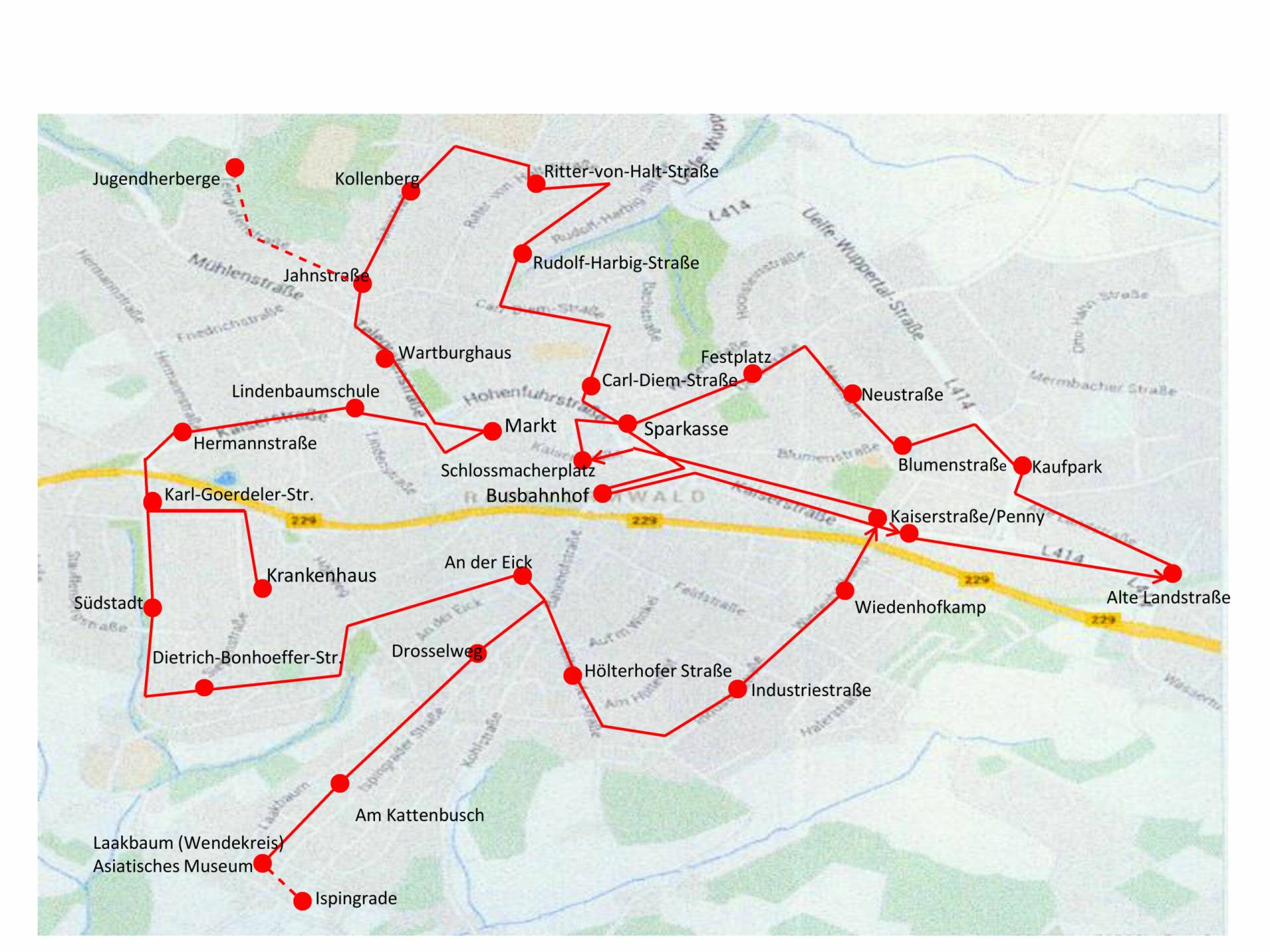 Streckenplan Linie 1
